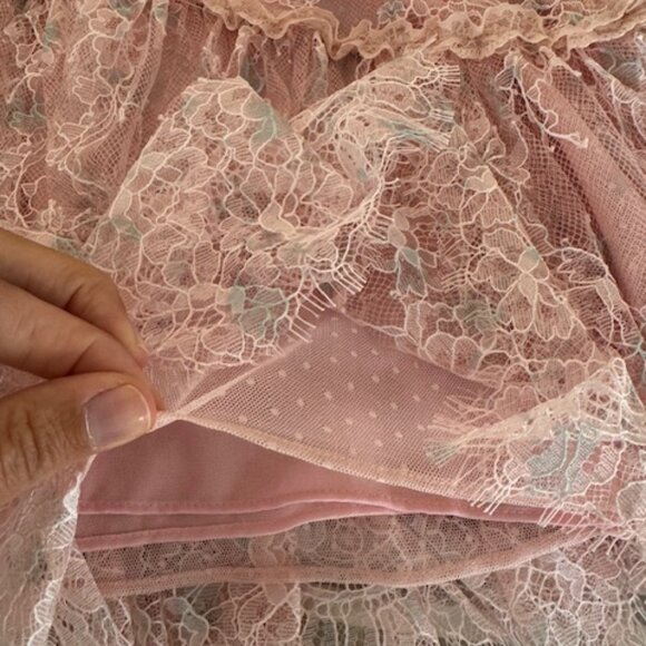 LoveShackFancy Galilea Chantilly Lace Mini Dress  $495.00 2 - Picture 9 of 11